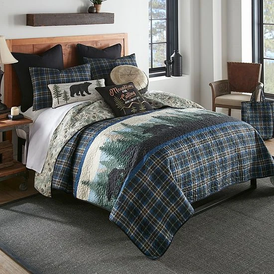 Donna Sharp Bear Journey Quilt Set With Shams Blue - Image 2