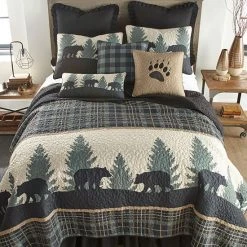 Donna Sharp Bear Walk Plaid Quilt Or Sham