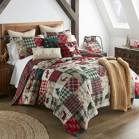 Donna Sharp Christmas Lodge Reindeer Pillow - Image 3