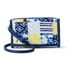 Donna Sharp Sydney Crossbody Tri-Fold Wallet Cobalt Sun