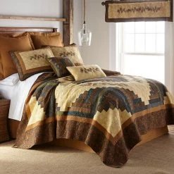 Donna Sharp Cabin Raising Pine Cone Quilt Or Sham