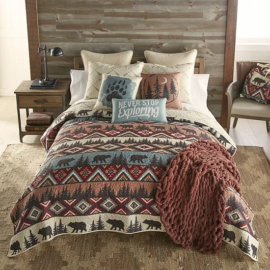 Donna Sharp Bear Totem Quilt Set With Shams 1 Donna Sharp Bear Totem Quilt Set With Shams