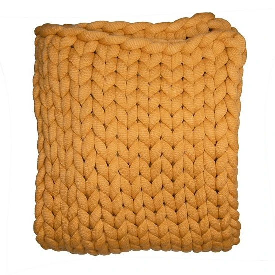 Donna Sharp Chunky Knit Throw Gold - Image 7