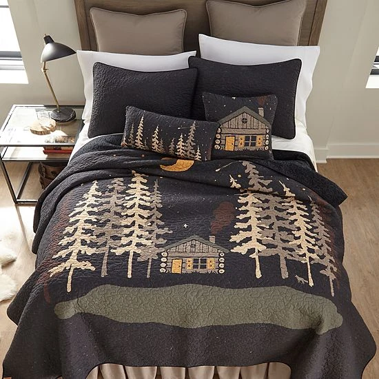 Donna Sharp Moonlit Cabin Quilt Or Sham 2 Donna Sharp Moonlit Cabin Quilt Or Sham - Image 2
