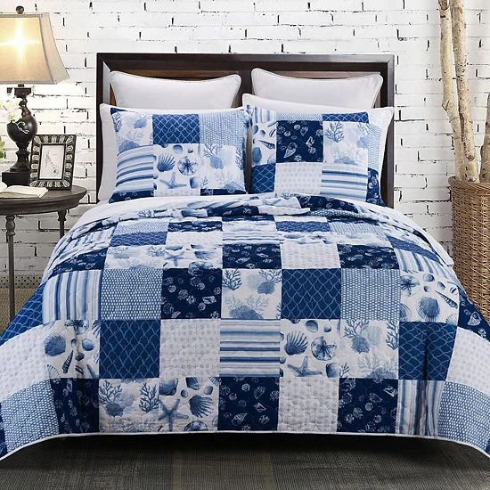 Donna Sharp Watercolor Shells Quilt Set 1 Donna Sharp Watercolor Shells Quilt Set